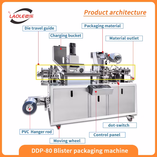 Dpp-140 Pharmaceutical Medical Candy Tablet Blister Packaging Machine Pill Blister Back Rapid Small Capsule Blister Packing Machine for Coating Chewing Gum